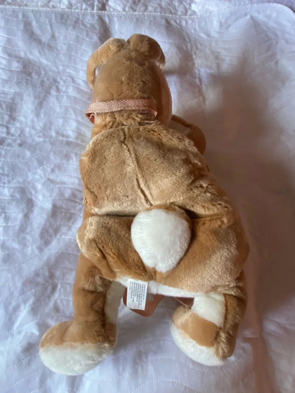 Kids Plush Bunny Backpack Soft Rabbit Bookbag Beige